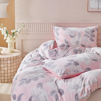 Winter Plüsch Bettwäsche 200x200 Rosa - 3-teilig, Flauschig & Warm