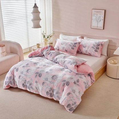 Winter Plüsch Bettwäsche 200x200 Rosa - 3-teilig, Flauschig & Warm