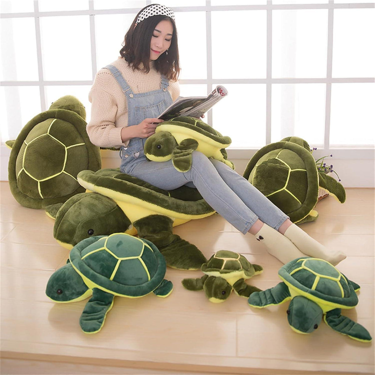 Großes Plüsch Schildkröten Kuscheltier 65cm Grün