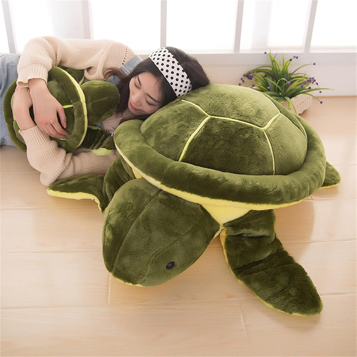 Großes Plüsch Schildkröten Kuscheltier 65cm Grün