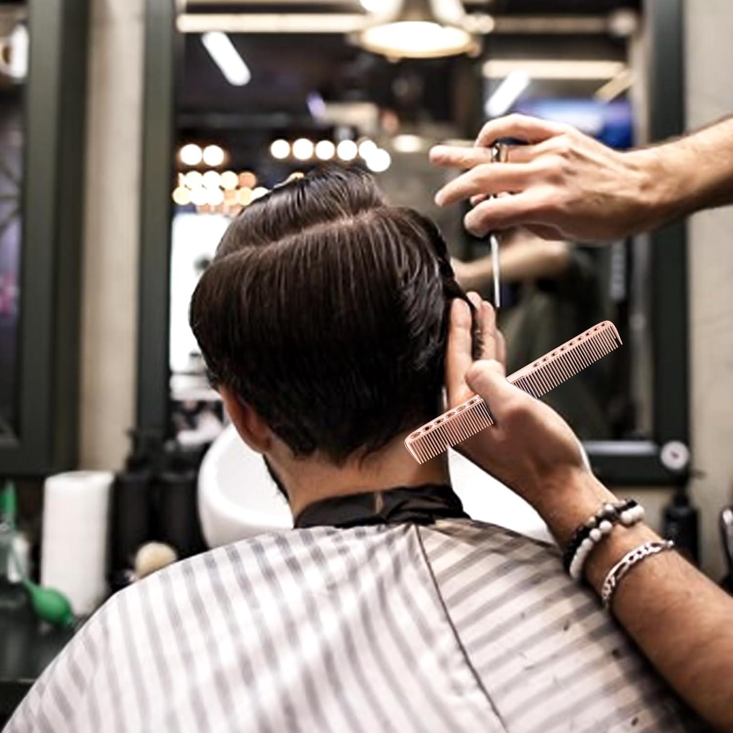 4er Set Metall Friseur Kamm, Antistatisch, Hitzebeständig, Hochwertig, für Männer & Frauen