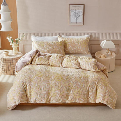 Winter Plüsch Bettwäsche 135x200 - Warm & Flauschig Gelb/Beige