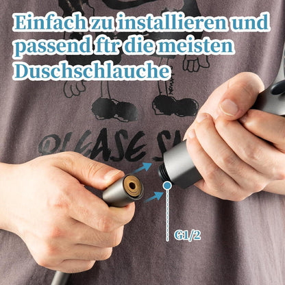 Duschkopf 6 Strahlarten Wassersparend Gebürstetes Schwarzchrom