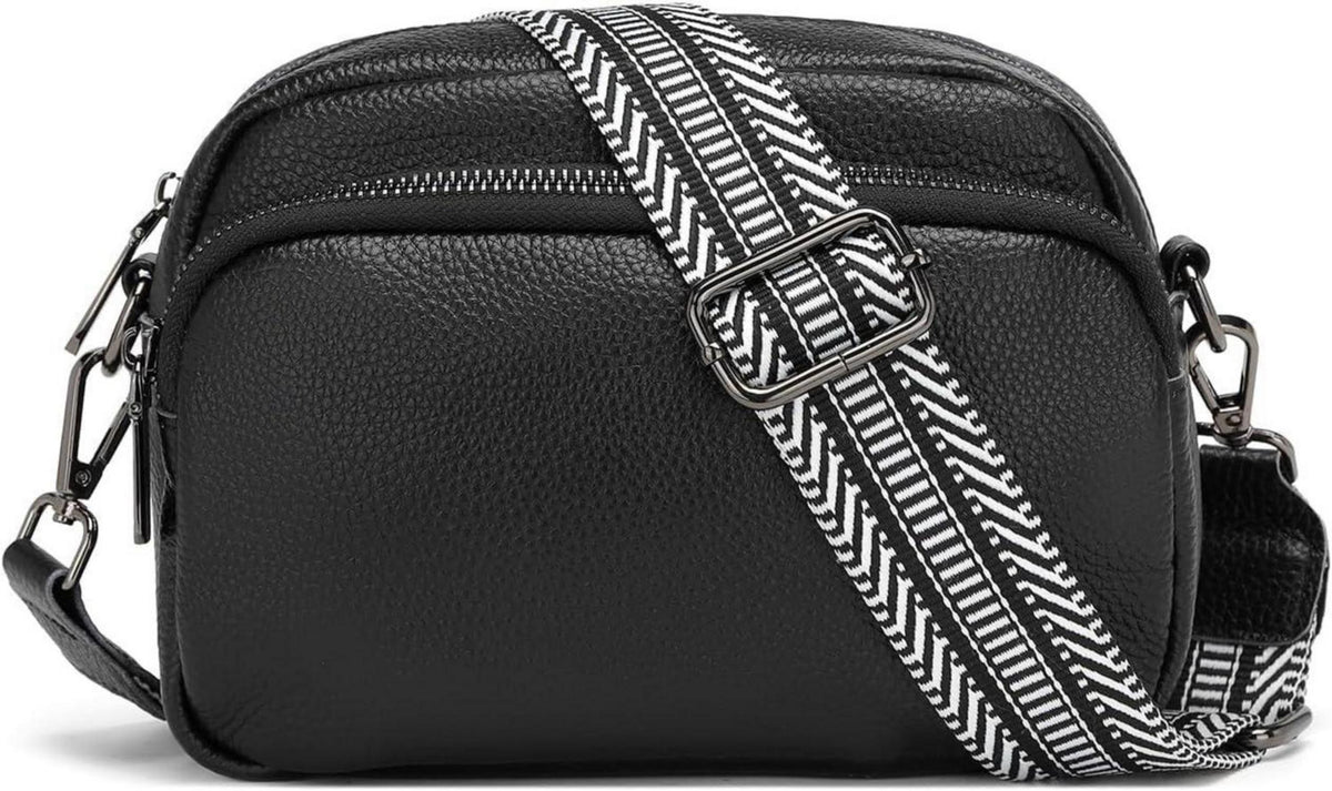 Umhängetasche Damen Crossbody Bag Leder Gelb Gold Muster