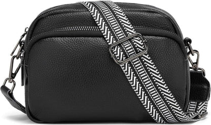 Umhängetasche Damen Crossbody Bag Leder Gelb Gold Muster
