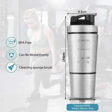 Edelstahl Protein Shaker 700ml mit Shaker Balls