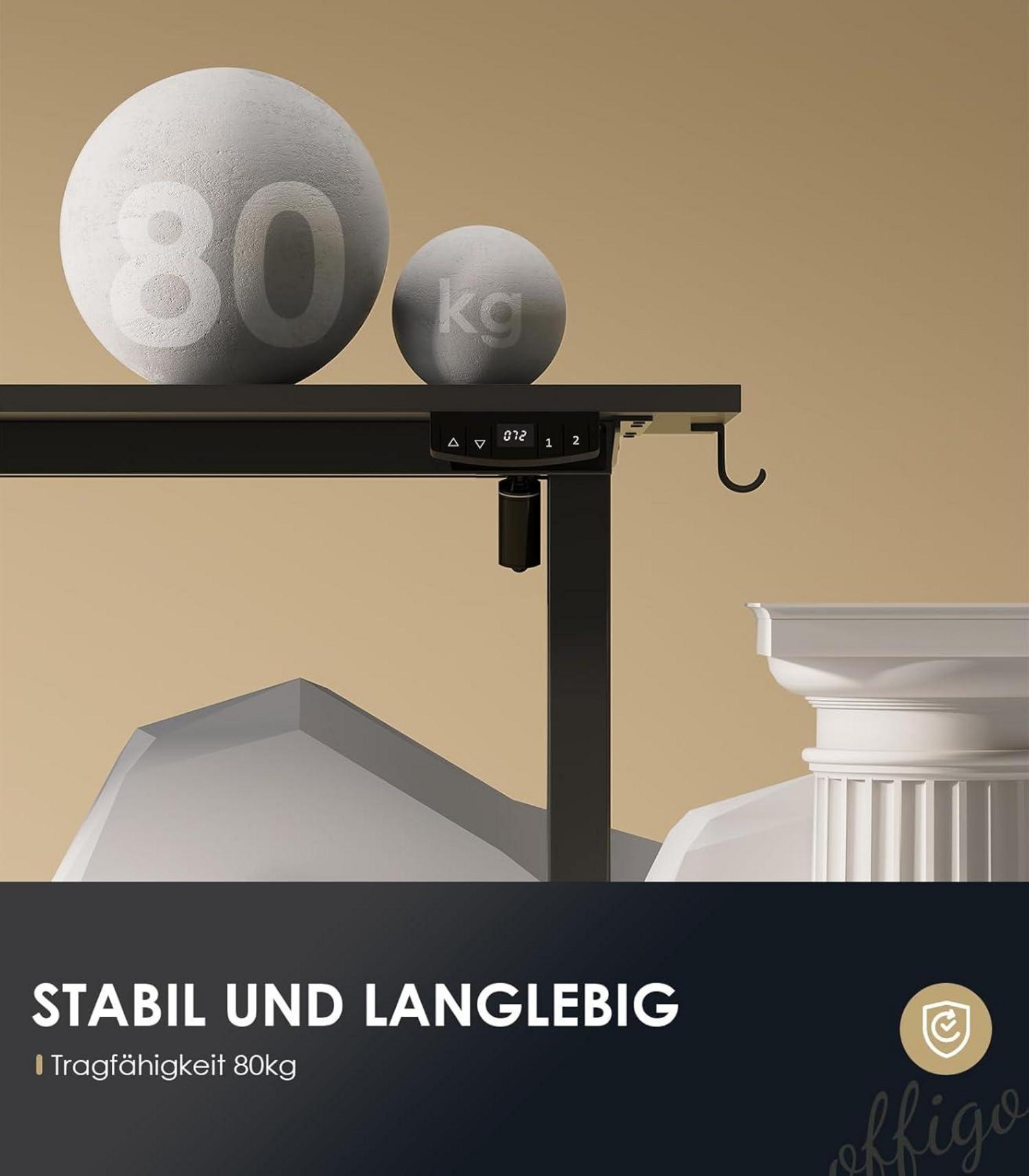 Höhenverstellbarer Elektrischer Schreibtisch 160 cm Memory-Funktion