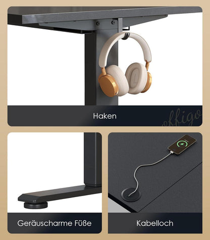 Höhenverstellbarer Elektrischer Schreibtisch 160 cm Memory-Funktion
