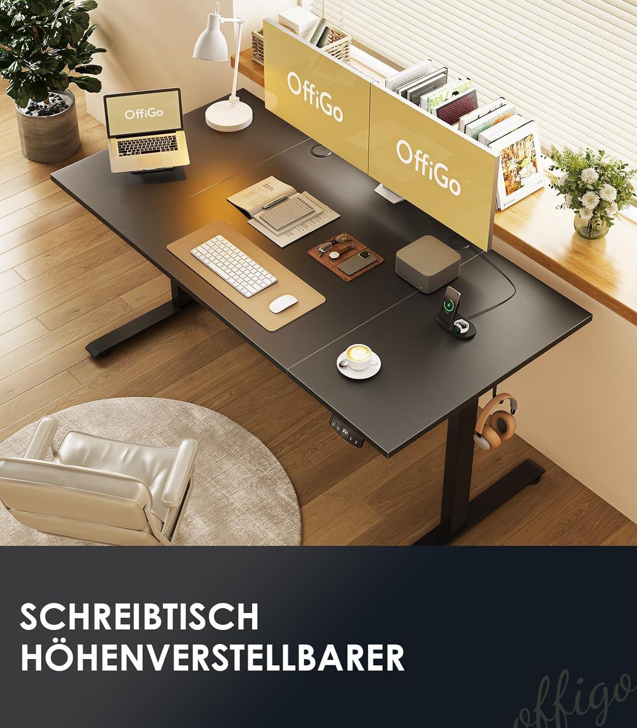 Höhenverstellbarer Schreibtisch 160 cm Elektrisch Ergonomisch Memory-Funktion Gaming Schwarz