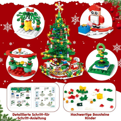 Adventskalender 2024 Kinder Weihnachtsbaum Bausteine LED 701