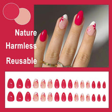 24 STÜCK Acryl Nägel Falsche Nails Kurz Mandel Ballerina