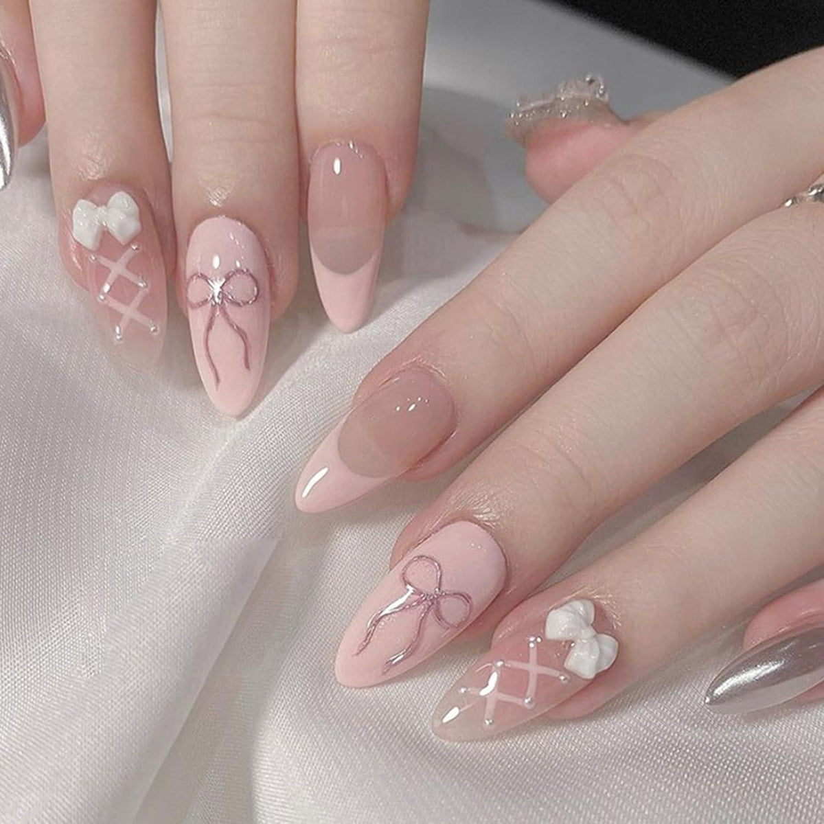 Ceboic French Press on Nails Mandel Rosa künstliche Nägel