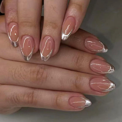 24 Stück Künstliche Nägel Aufkleben Press-on Nails Acryl Full Cover