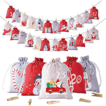 Adventskalender zum Selber Befüllen, Stoffsäckchen Set
