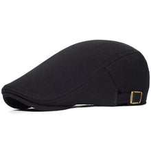 Herren Schiebermütze Baumwolle Verstellbar – Flatcap Newsboy Cap Schwarz