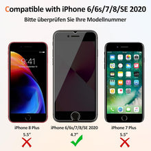 2 Stück Panzerglas Schutzfolie für iPhone SE 2020/8/7/6/6s