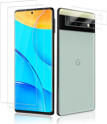 2+2 Stück Panzerglas Schutzfolie für Google Pixel 6 Kameraschutz, 9H