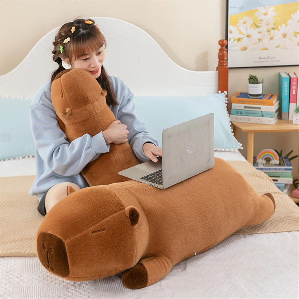 Großes Kapybara Plüschtier 90cm Braun – Kuscheliges Stofftier & Kissen