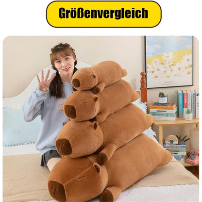 Großes Kapybara Plüschtier 90cm Braun – Kuscheliges Stofftier & Kissen