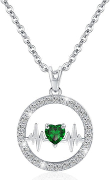 Herzschlag-Halskette Sterling Silber 925 Anhänger Geschenk Weihnachten