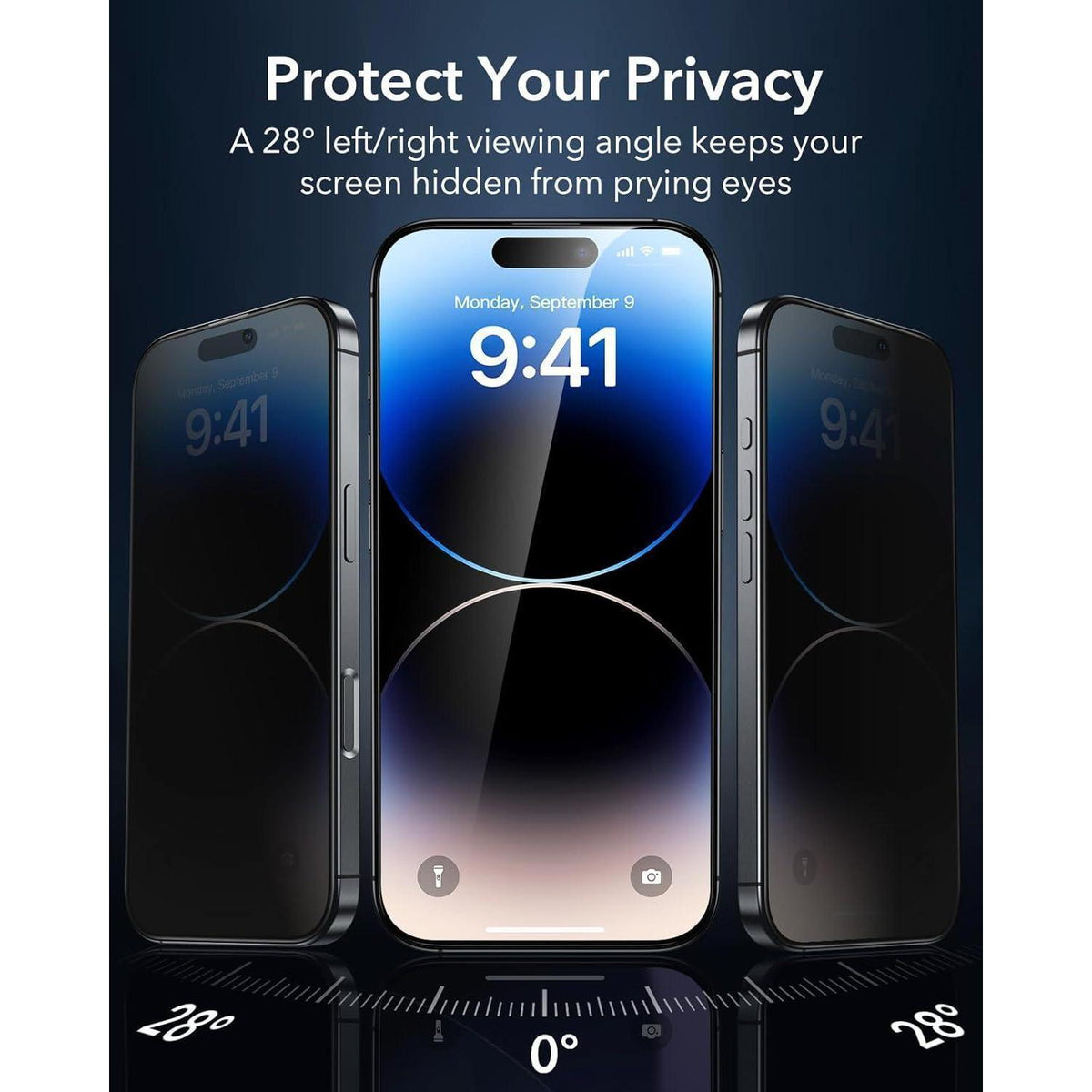 Displayschutzfolie iPhone 14 Pro Max Sichtschutz 3 Stück