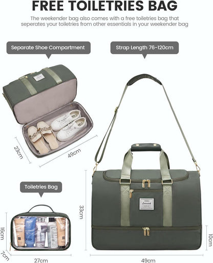 LOVEVOOK Damen Sporttasche Weekender Reisetasche Grün