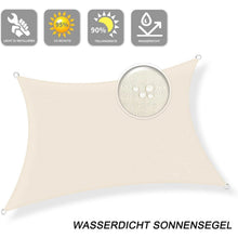 Wasserdichtes Sonnensegel 2x4m Helles Khaki mit UV-Schutz