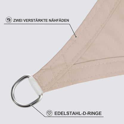 Wasserdichtes Sonnensegel 4x5m Taupe, 95% UV-Schutz