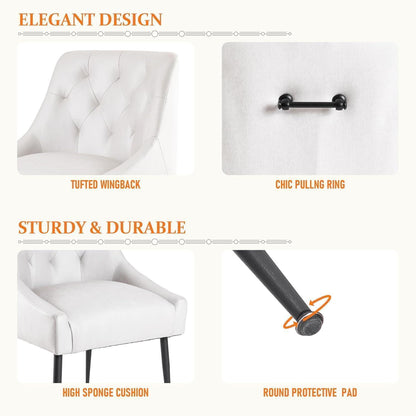 Esszimmerstühle 2er Set Beige mit Kissen & Hebel