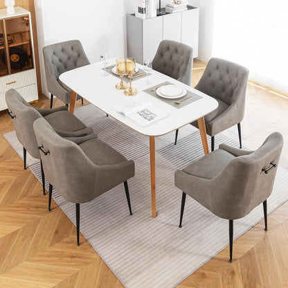 Esszimmerstühle 2er Set Grau mit Kissen & Hebel