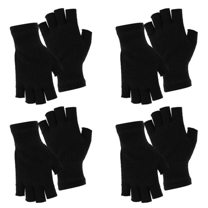 Fingerlose Handschuhe Baumwollstrick 4 Paar Unisex Schwarz