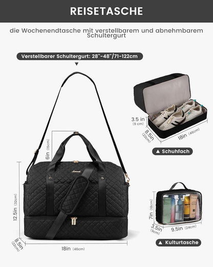 Multifunktionale Reisetasche mit Schuhfach und Nass/Trocken-Tasche