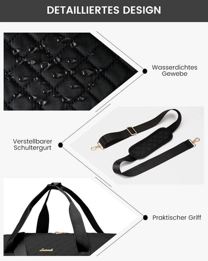 Damen Reisetasche Weekender Sporttasche mit Schuhfach Handgepäck 40L