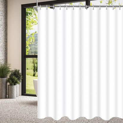Duschvorhang 120x180cm Reinweiß, Wasserabweisend, Waschbar