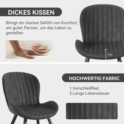 Esszimmerstühle 4er Set – Ergonomisch & Wasserdicht Schwarz