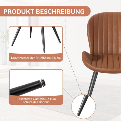 Esszimmerstühle 6er Set Braun – Ergonomisch & Robust