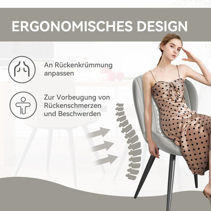 Esszimmerstühle 6er Set – Ergonomisch, Hellgrau