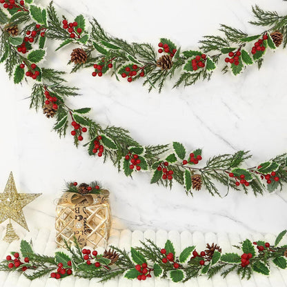 Künstliche Beerengirlande 4m – 2er Set für Weihnachtsdeko