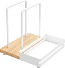 Serviettenhalter Weiß Metall Holz Serviettenspender Caddy
