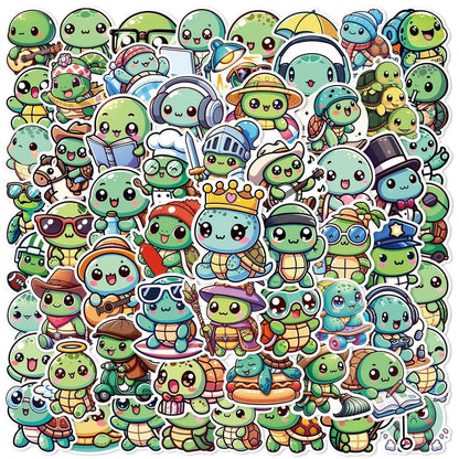 50 Schildkröten Aufkleber Set – Niedliche Deko für Auto, Laptop & mehr