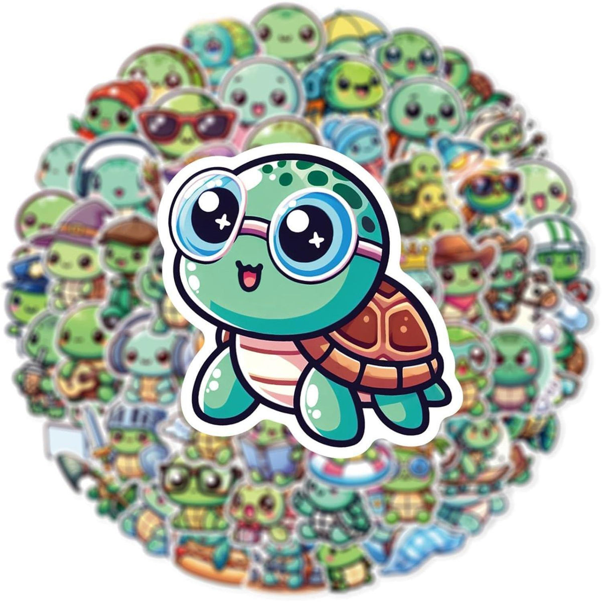 50 Schildkröten Aufkleber Set – Niedliche Deko für Auto, Laptop & mehr