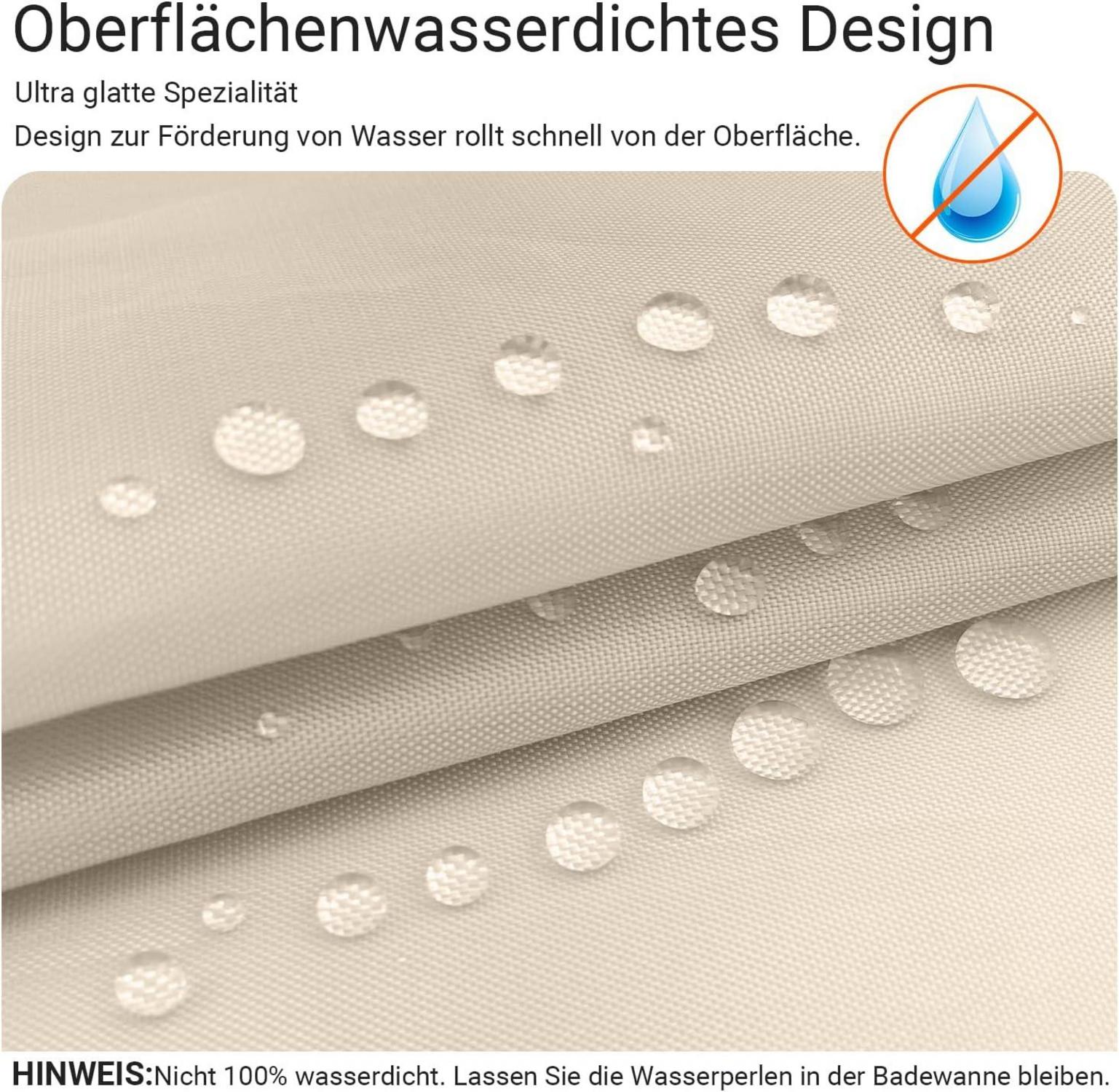 Duschvorhang Beige 90x90 cm Beschwerter Saum Antischimmel
