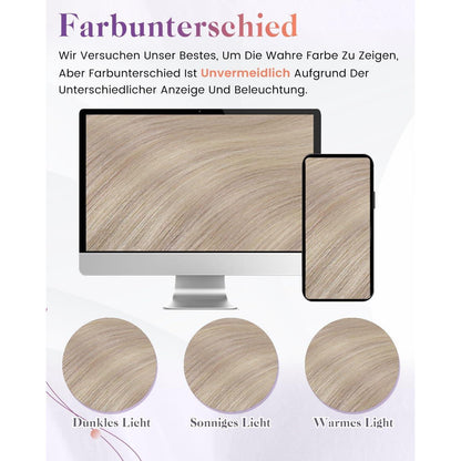 Echthaar Zopf Extension Blond Highlights 40cm