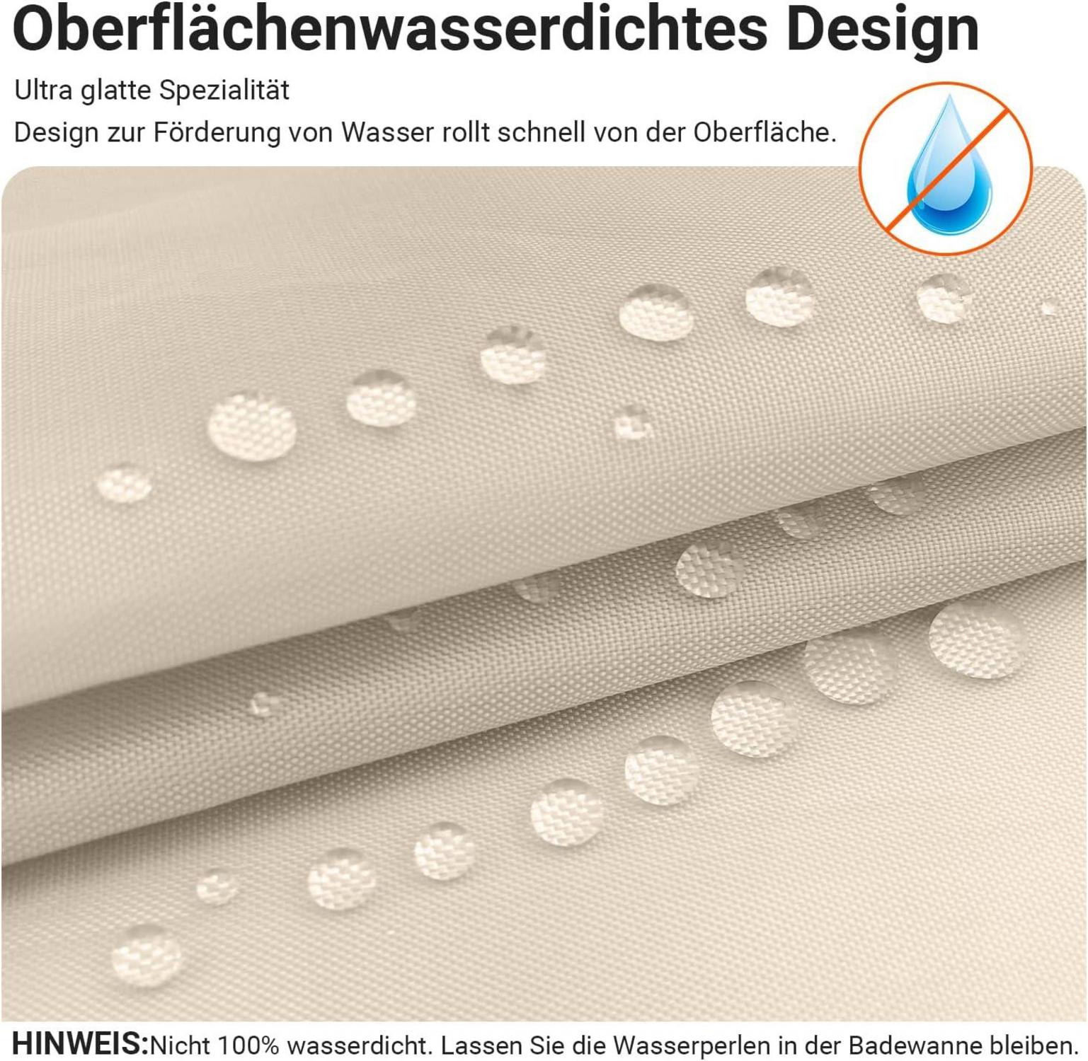 Duschvorhang 140x180 cm Beige Wasserabweisend Antischimmel