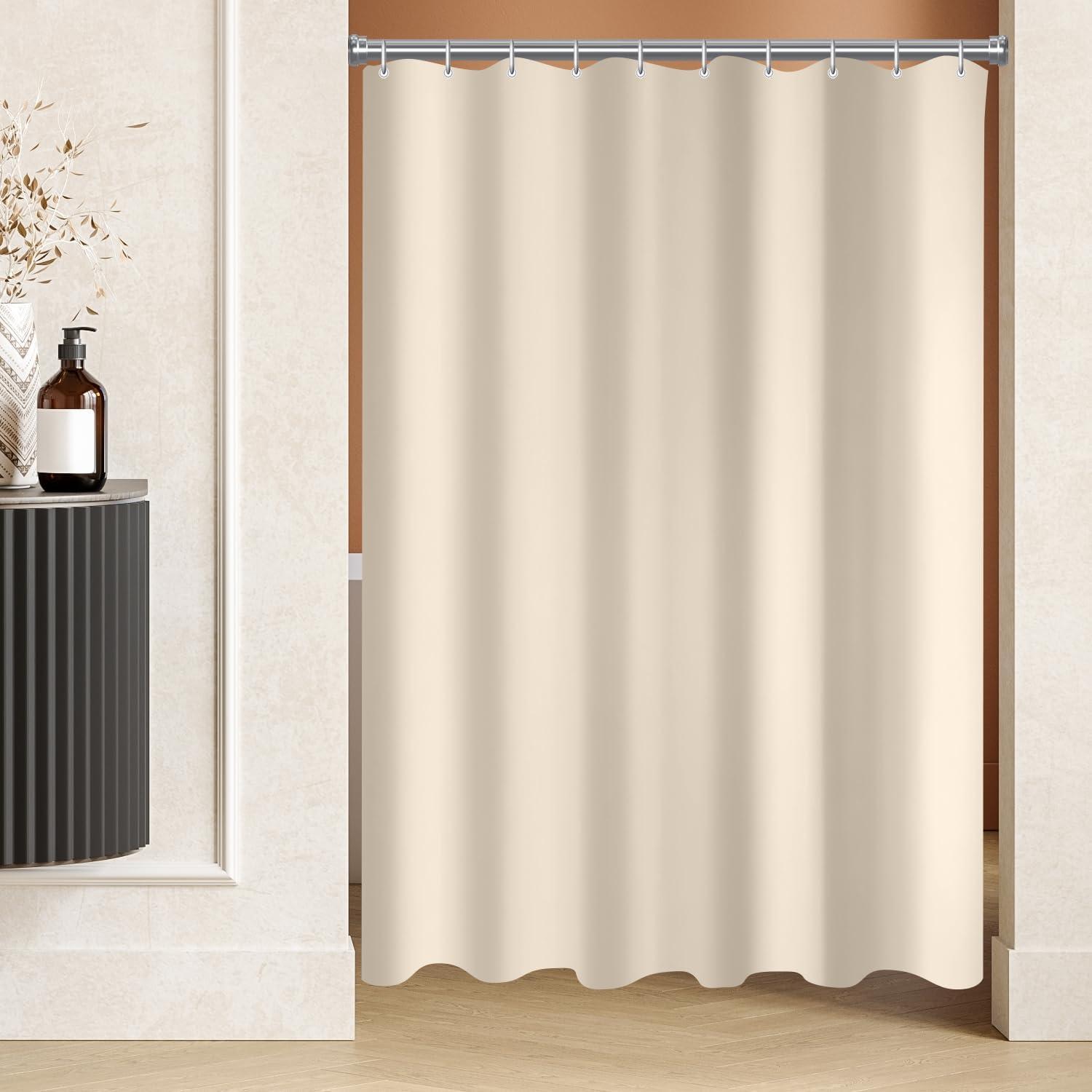 Lerores Duschvorhang 140x180 cm Antischimmel Beige Wasserabweisend 1er Pack