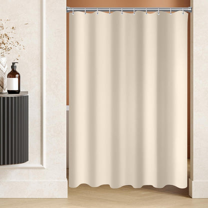 Duschvorhang 170x180 cm Beige Polyester Antischimmel Wasserabweisend Badevorhang