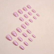 Kurze Aurora Nägel Pink Aufkleben Oval Glossy 24 Stück