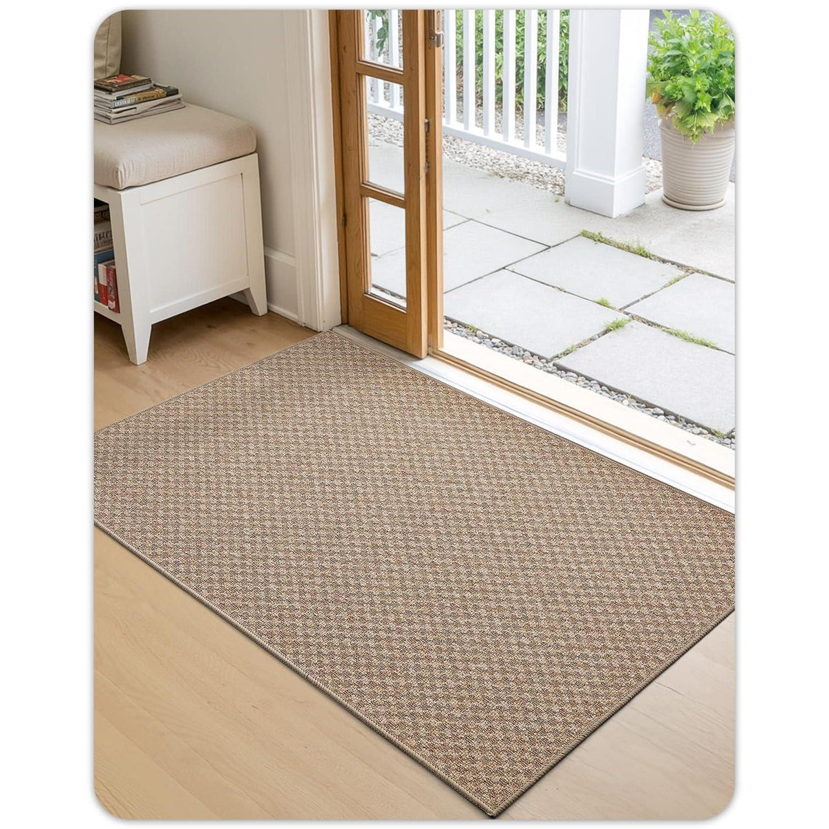 Schmutzfangmatte Khaki Gitter 120x180cm – Fußmatte für Innen