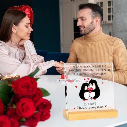 Pinguin Acryl Dekoration - Valentinstag Geschenk für Ihn/Sie