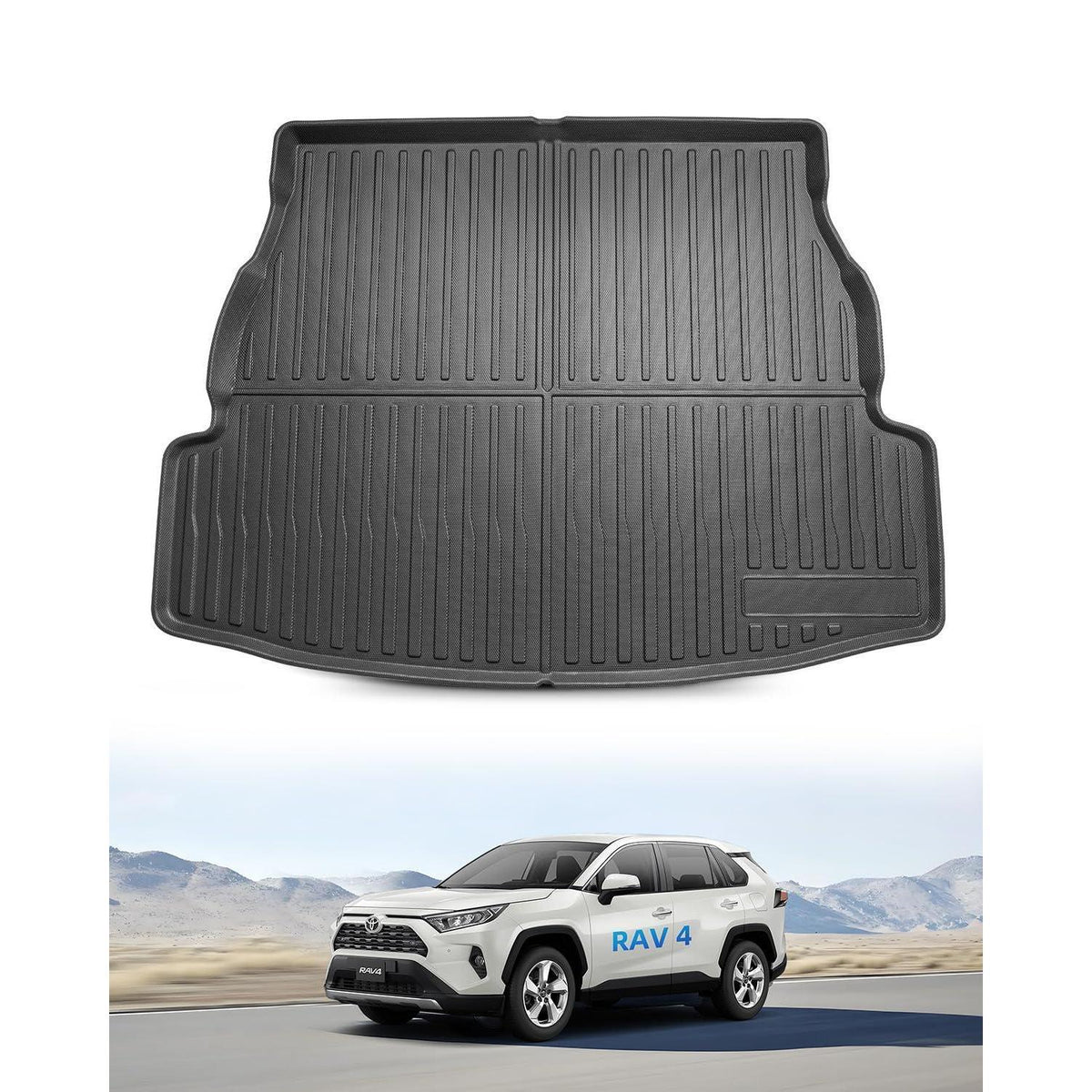 Kofferraummatte Toyota RAV4 XA50 2019-2025, TPE Schutzwanne Schwarz